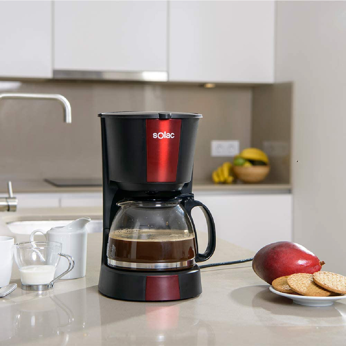 Solac Stillo SL4029, Coffee Maker, 12 Cups, Metallic Red